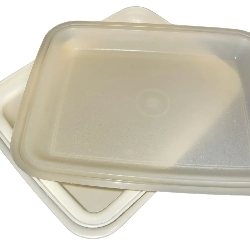 Tupperware Freeze N Save Ice Cream Container Almond Base 125 VTG4 Sheer Lid 1255